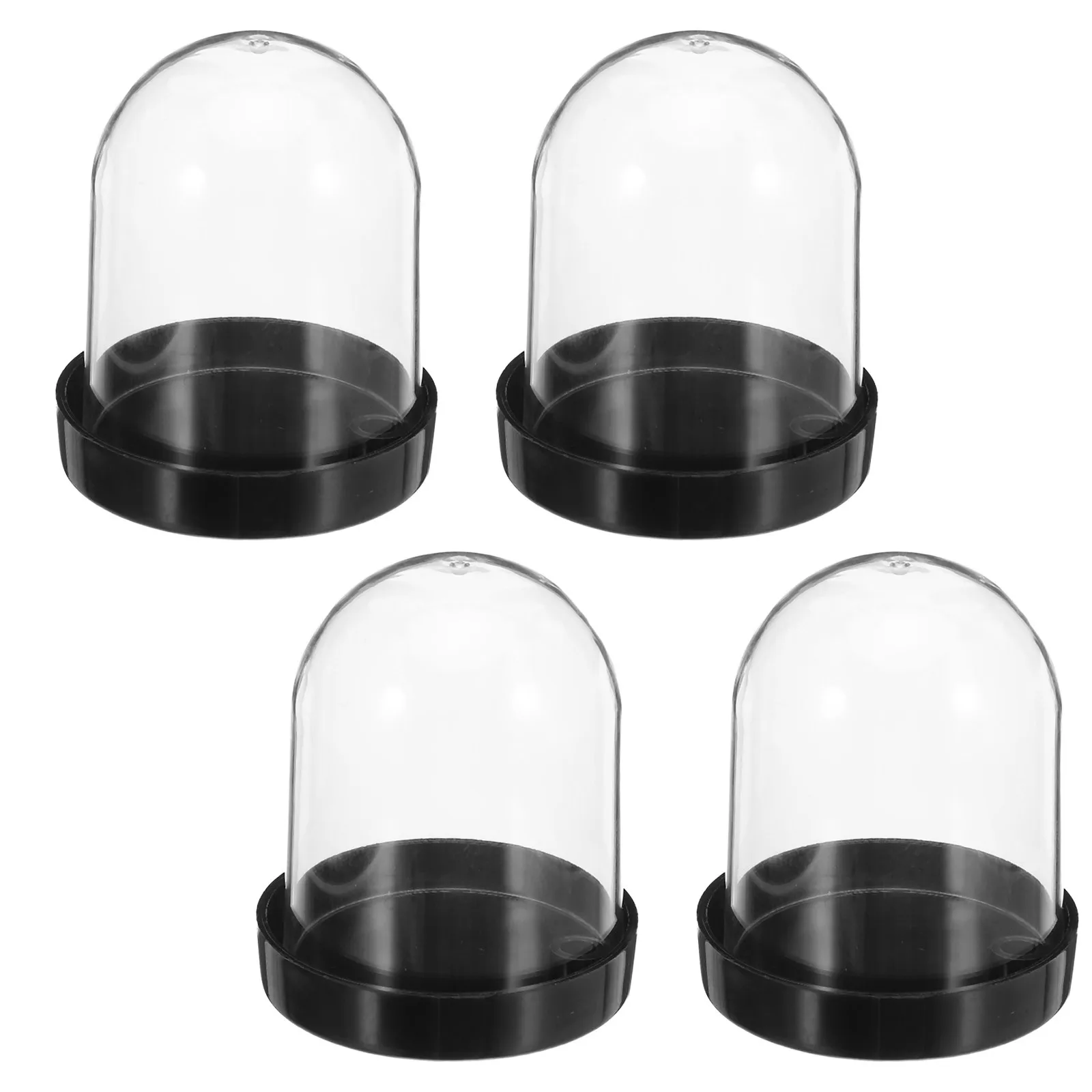 

4Pcs Clear Dome Cloche Miniature DIY Display Protection Plastic Craft Cover Holiday Tabletop Decor Micro Landscape Globe