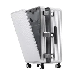 All Aluminum-Magnesium Travel Suitcase Solid Thickened Luggage Box Men's Large Capacity 20 22 24 26 28 Inch Alloy Trolley Case