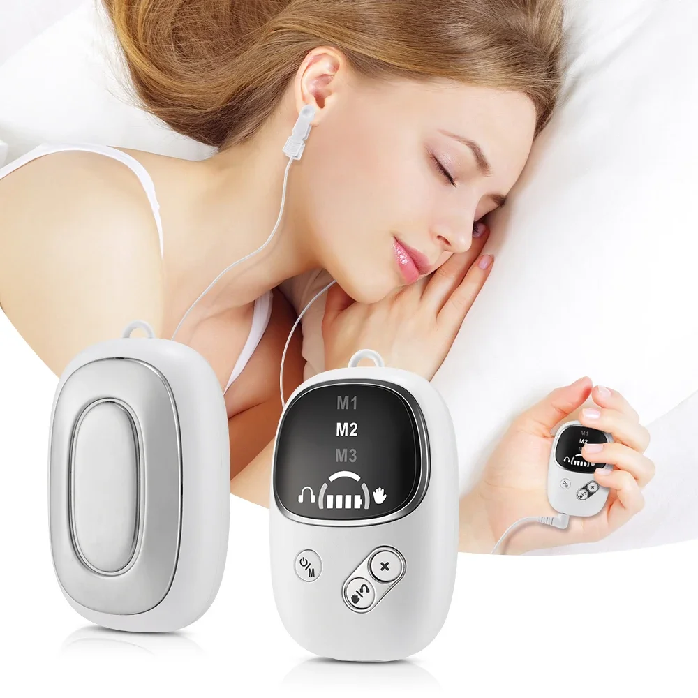 

Handheld CES Sleep Aid Device for Insomnia Palm Pulse Massager Ear Clip Insomnia Anxiety Pulse CES Therapy Device Anxiety Relief