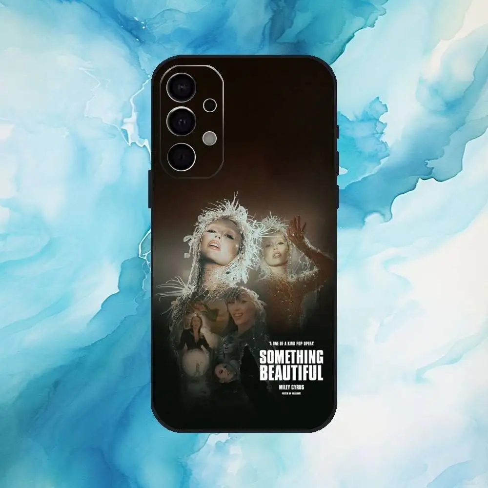 حافظة هاتف M-Miley Something C-Cyrus لهاتف سامسونج جالاكسي A73، A72، A71، A70، A53، A52، A51، غطاء أسود ناعم آخر