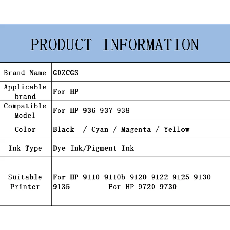 Kepala Cetak untuk HP 936 937 938 Kepala Cetak untuk Printer HP Officejet 9110 9110b 9120 9122 9125 9130 9135 9720 9730