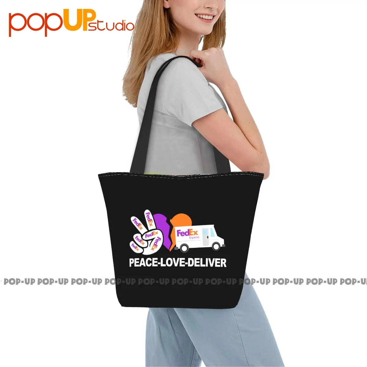 Peace Love Deliver Fedex Retro Handbags Lunch Bag Shopping Bag Grocery Bag