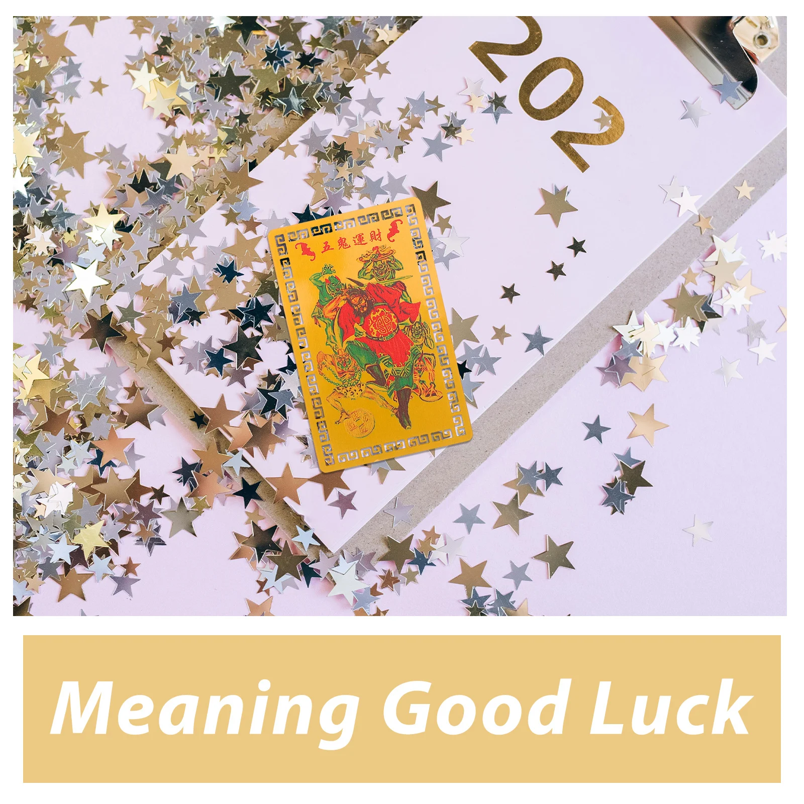 Reichtum Segen Karte Aluminium-Magnesium Legierung Feng Shui Amulett für Schlange Jahr Glücksbringer Karte Viel Glück Fengshui