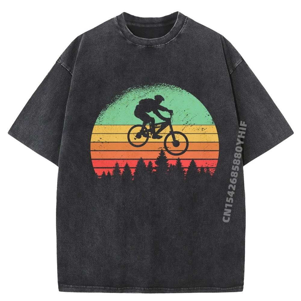 

Newest Short Sleeve Tees Comfortable Male T-Shirt Downhill Mountain Bike MTB Mountain Summer Vintage Washed T Shirt Funny