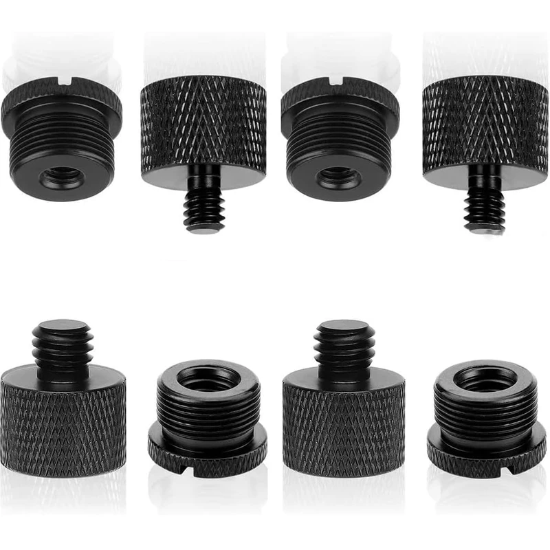 Microphone Stand Camera Tripod Adapter 1/4 Male to 5/8 Female 3/8 Male to 5/8 Female 8pcs Mic Stand Adapter Accessories