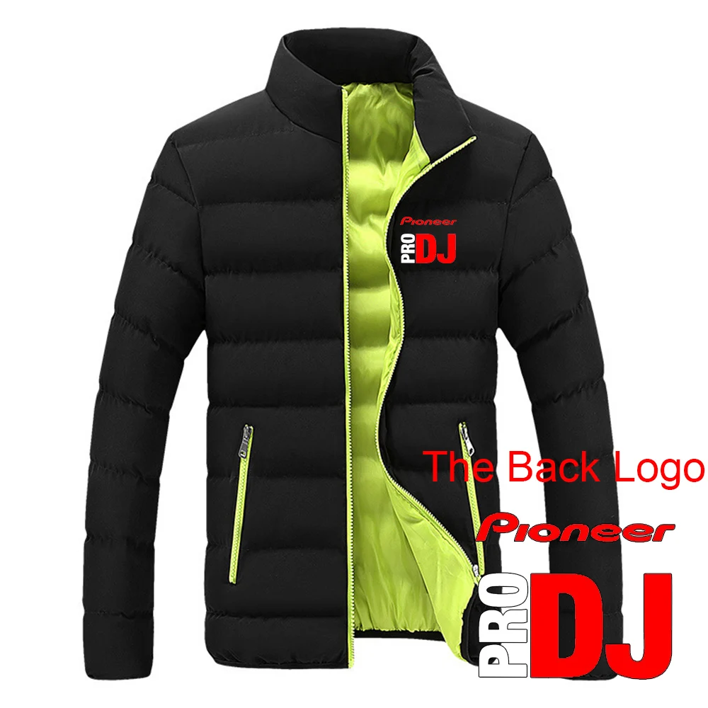 DJ Pioneer PRO 2022 New Men\'s Solid Color Jacket Korean Winter Warmer Cotton Parka Coat Harajuku Streetwears Top Clothes