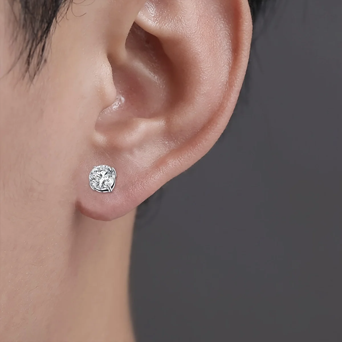 1/4 pares de pendientes magnéticos fuertes de cristal para hombres y mujeres, pendientes de Clip de oreja Punk, pendientes de imán de circón redondo, joyería sin perforación