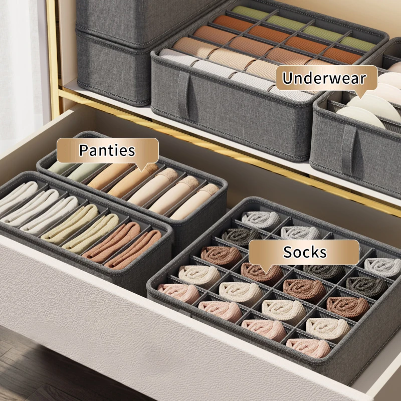 PP fabric drawer organizer, storage boxes for socks, bras, and underwear sorting 4