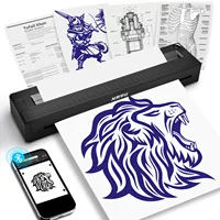 Impresora Térmica Bluetooth Portátil - Mini Impresora Inalámbrica para Plantillas de Tatuajes e Impresión de Documentos, Equipada con Papel para Tatuajes +