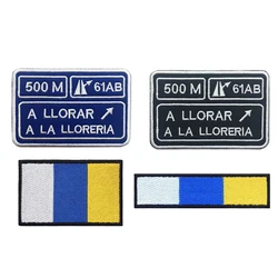 1PC Canary Islands Flag Armband A LLORAR A LA LLORERIA Embroidered Patch Iron On Embroidery Badge Stripe