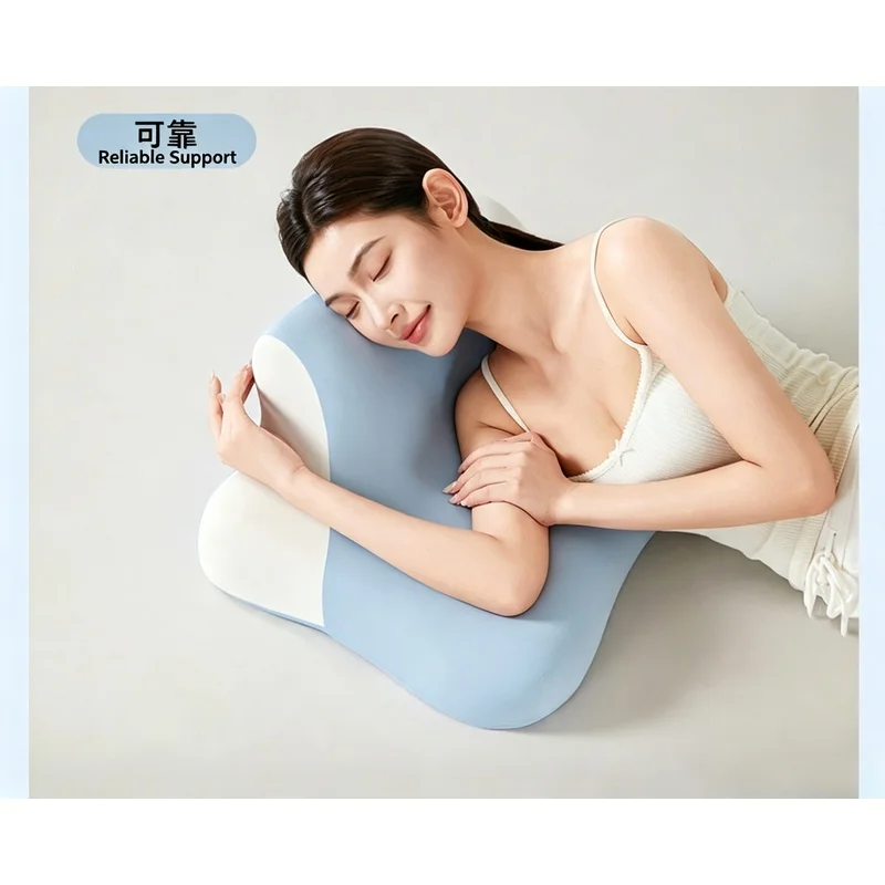 Slow Rebound Memory Foam Neck Pillow Side Sleeper Support Cushion Removable Washable Cover For Sit & Sleep