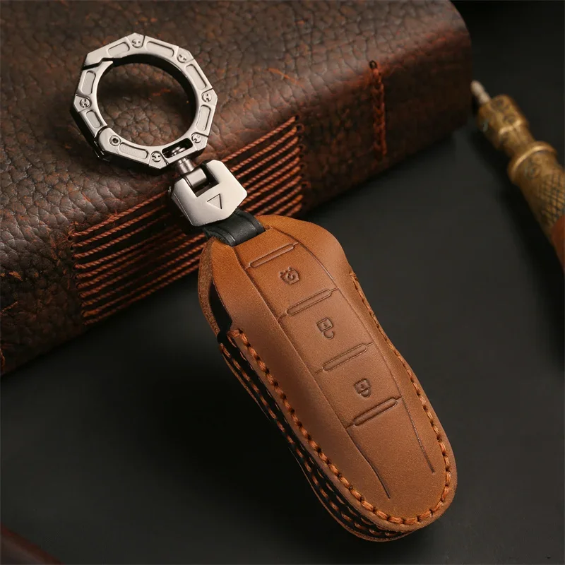 

Car Key Case Cover For Dongfeng Fengon Ix5 Glory 580 Ix7 Sf5 Holder Keyring Shell Fob Protector Keychain Genuine Leather