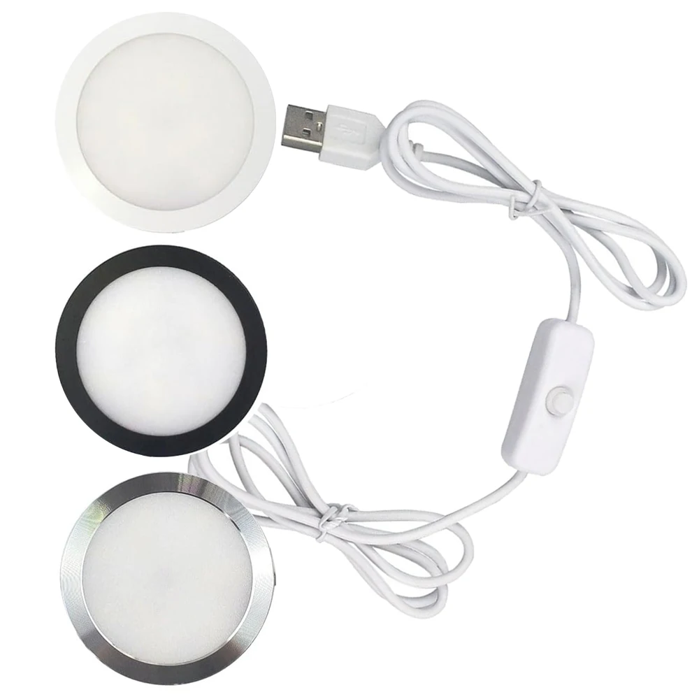 20er-Pack DC 5V USB LED Puck-Licht 3W mit Schalter, Display-Beleuchtung, Wohnwagen-, Camper-, Wohnmobil-Innenbeleuchtung, Deckenleuchte, DIY-Licht – Detail 2
