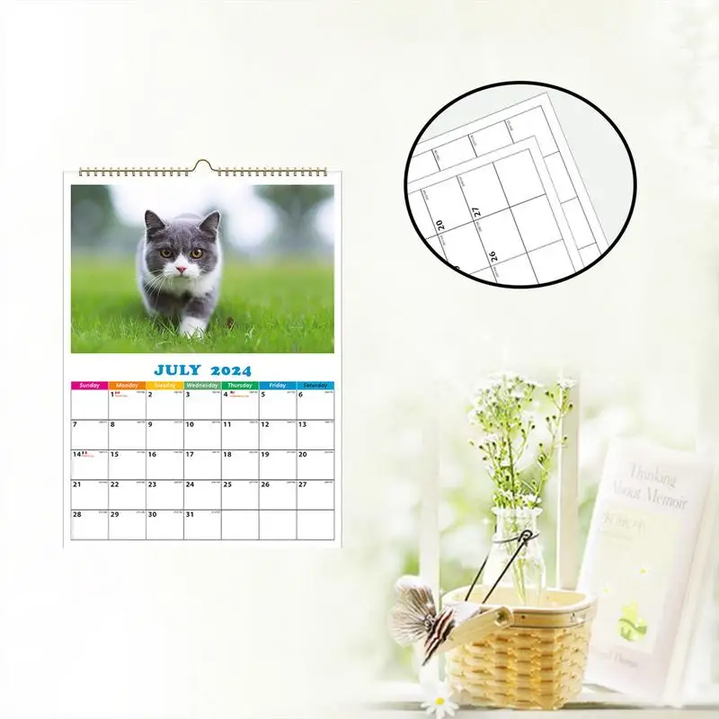 2024 Dog Calendar For Wall Funny Daily Cat Calendar A4 Wall Calendar Dog Calendar Daily Wall Decor For Apartment Dormitory