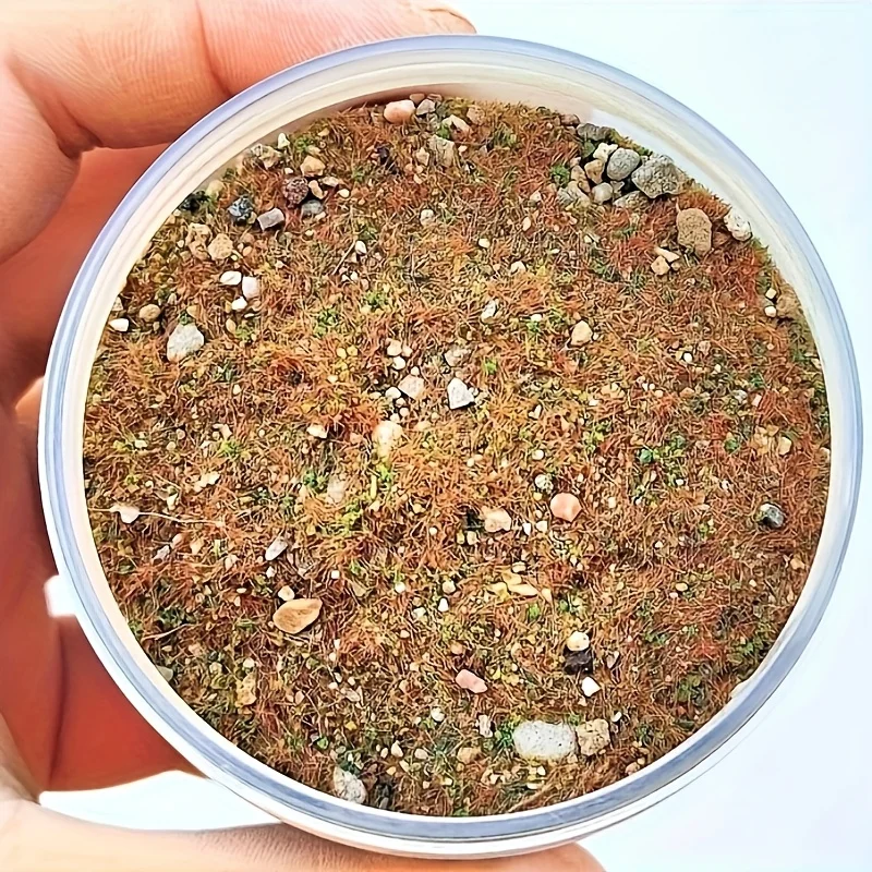1.058oz/bag DIY Model Mixed with Stone Grass Powder,Simulating Lawn,Sand Table Miniature Landscape Layout with Stone Vegetation