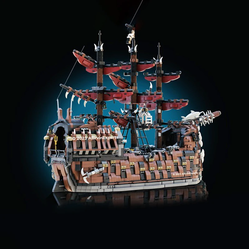 UCS 검은 진주 빌딩 블록 조립 벽돌 장난감, Moc The Ruined King Sailing Storm 보트 모델, 어린이 크리스마스 선물, 5847PCs