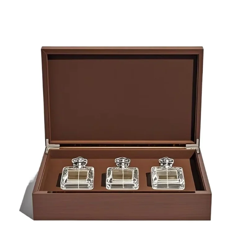 

Handmade Perfume 50ml Bottle Introduction Premium Wood Bamboo Gift Packaging Box with Box Skylight Cover Luxury Design