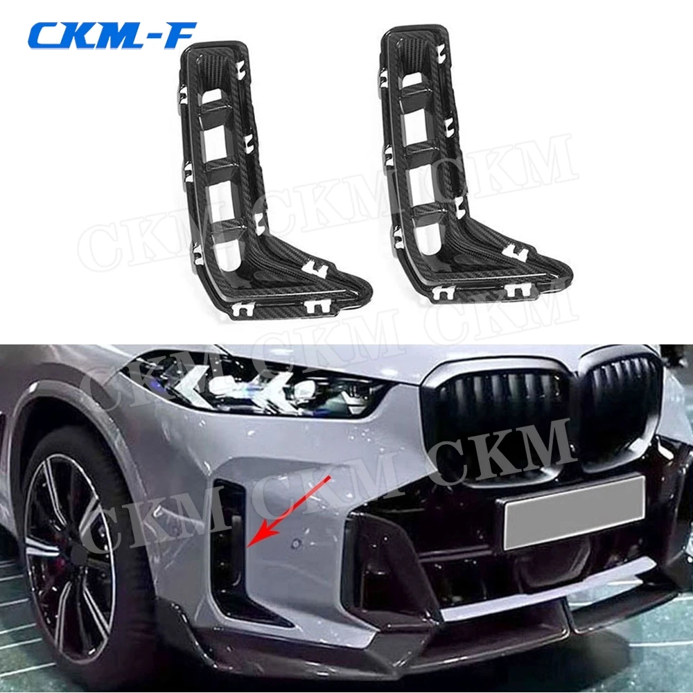 

Carbon Fiber Front Bumper Fog Lamp Mesh Decoration Trims FRP Body Kits Accessories For BMW X5 G05 G18 LCI M Sport 2023+