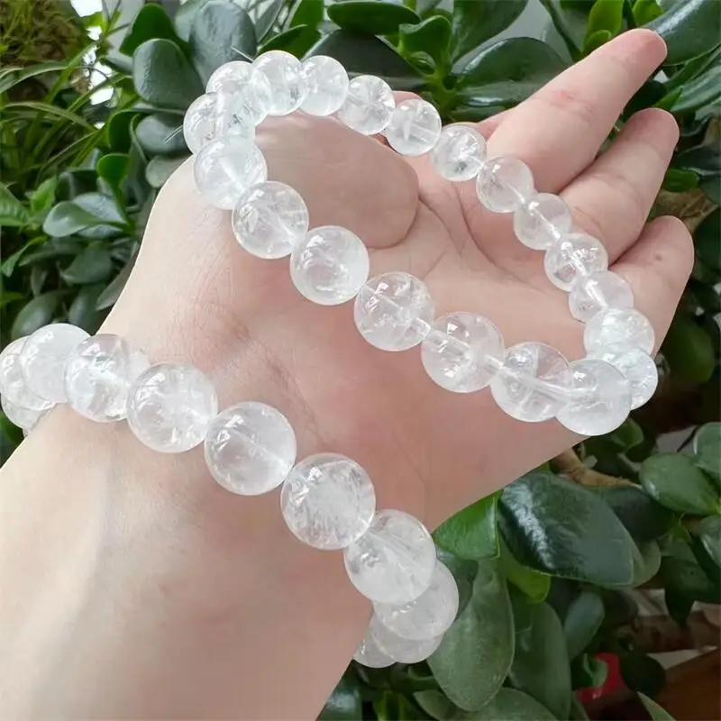 

Natural White Himalayan Quartz Bracelet Crystal Fashion Bangles Women Healing DIY for Girls Ladies Jewelry 1PCS 10/11MM