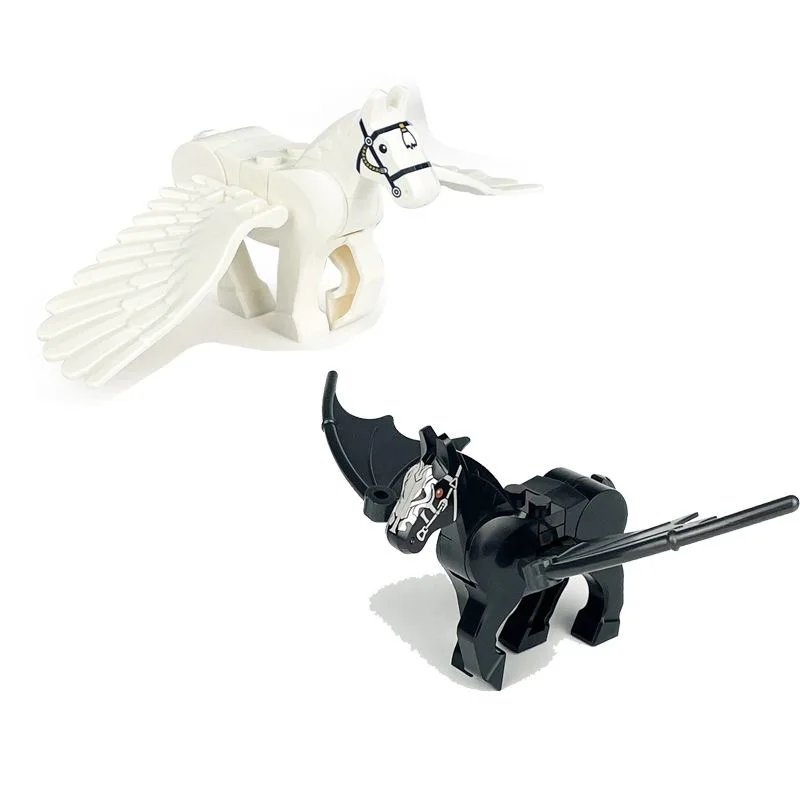 2pcs/ set of MOC flying horse building blocks with wings Horse Tianma Fantasy Flying Horse Garden building blocks toy accessorie