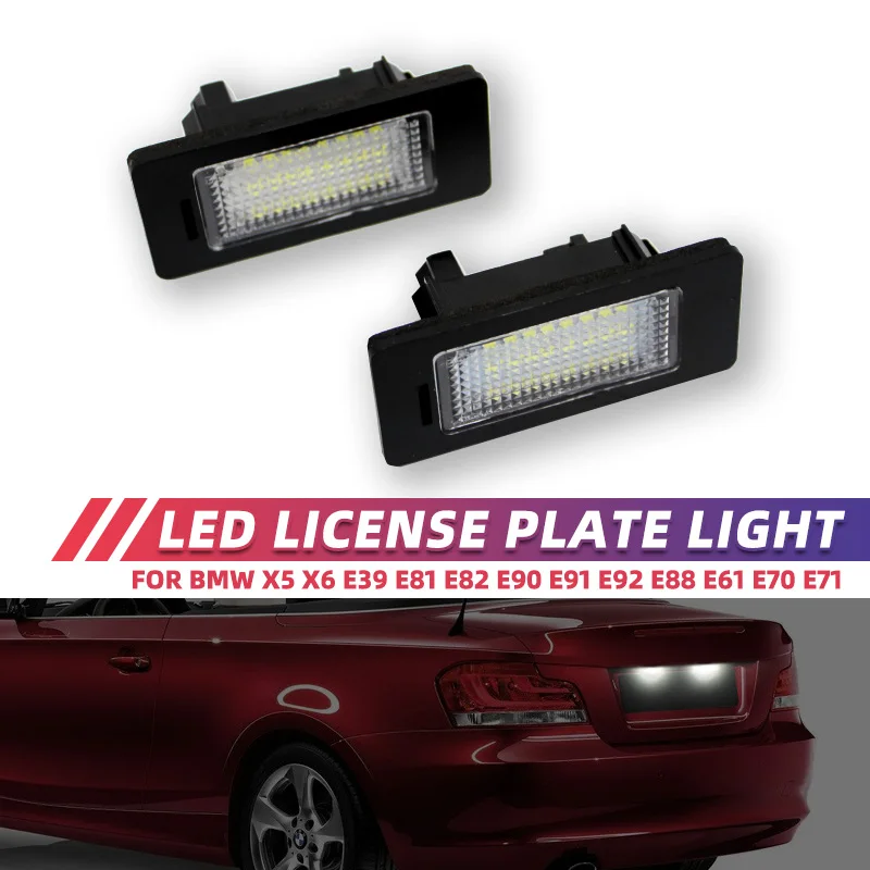 

License Plate Light For BMW E39 E60 6000k White No Error Led Number License Plate Light for BMW E90 E91 E92 E61 E70 E71