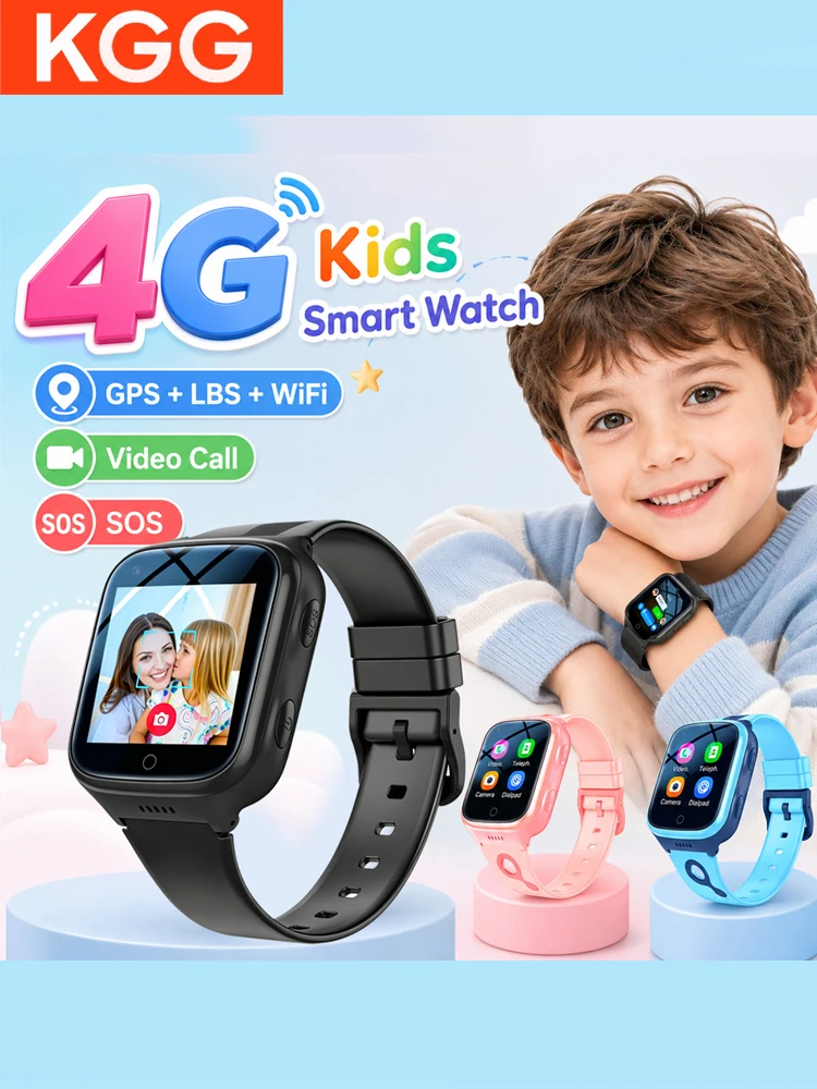 Smartwatch 4G z kartą SIM dla dzieci, GPS, WiFi, wideorozmowy, lokalizacja, połączenie SOS, monitorowanie, zegarek telefoniczny, smartwatch, prezenty dla dzieci — 2