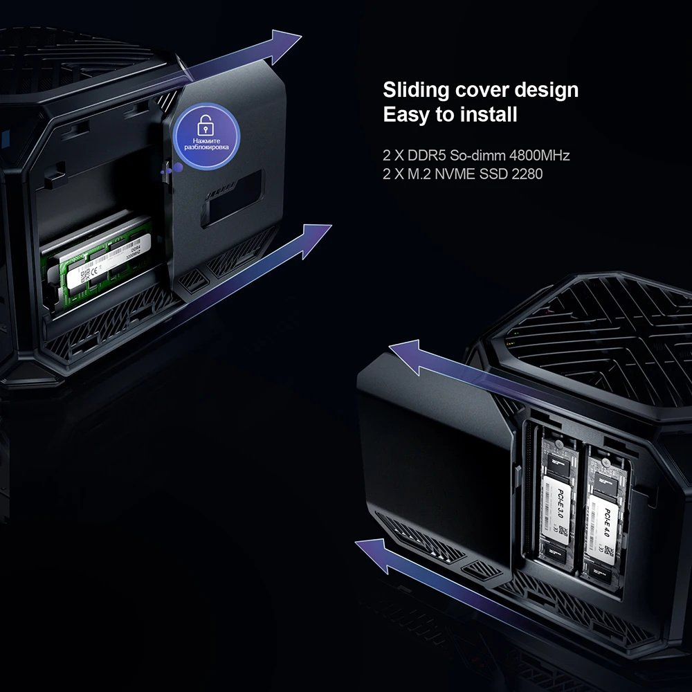 Мини-ПК Chatreey TANK Intel Core i9 13900HK i7 с игровым настольным компьютером Nvidia 4060 8G PCIE 4,0 Wi-Fi 6 BT5.0