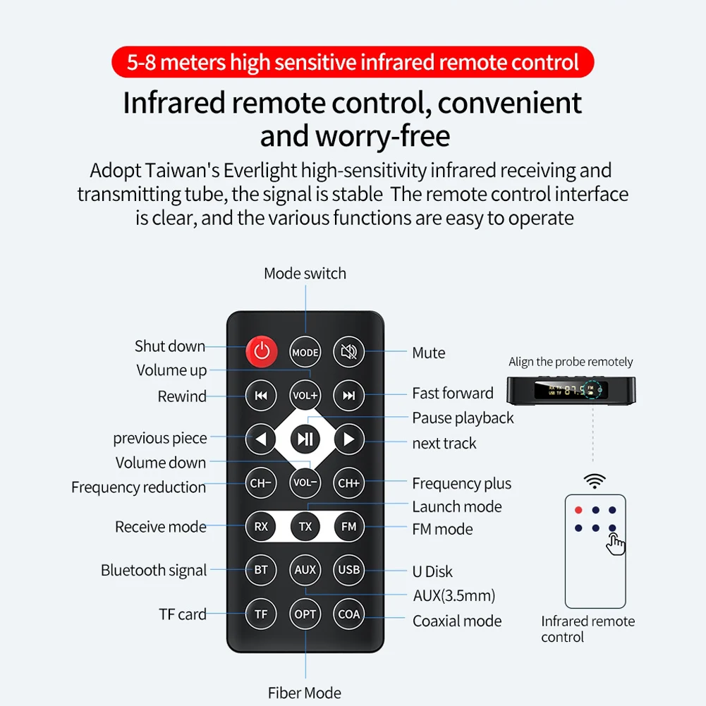 NFC USB Bluetooth 5.0 ตัวรับสัญญาณอะแดปเตอร์ 3 ใน 1 พร้อมจอแสดงผลดิจิตอล LED