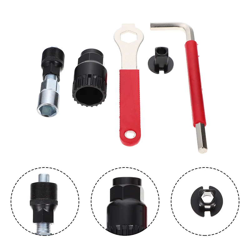 Bike Crank Arm Puller + Bottom Bracket Removal Tool + Crank Extractor + 15mm Bike Pedal Wrench With 16mm Spanner, 7 In 1 Multifu