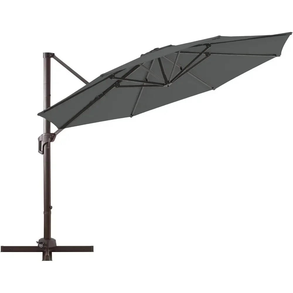 Patio Paraplu, Cantilever Patio Parasols, W/ Fade Weerstand Gerecycled Weefsel, 360 ° Rotatie Aluminium Paal, Patio Paraplu