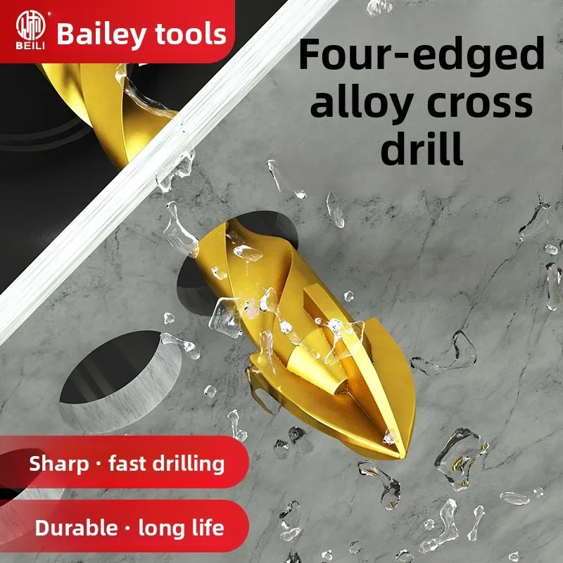 

Manufacturer's spot glass ceramic tile concrete drilling drill ceramic straight cross alloy triangular drill set