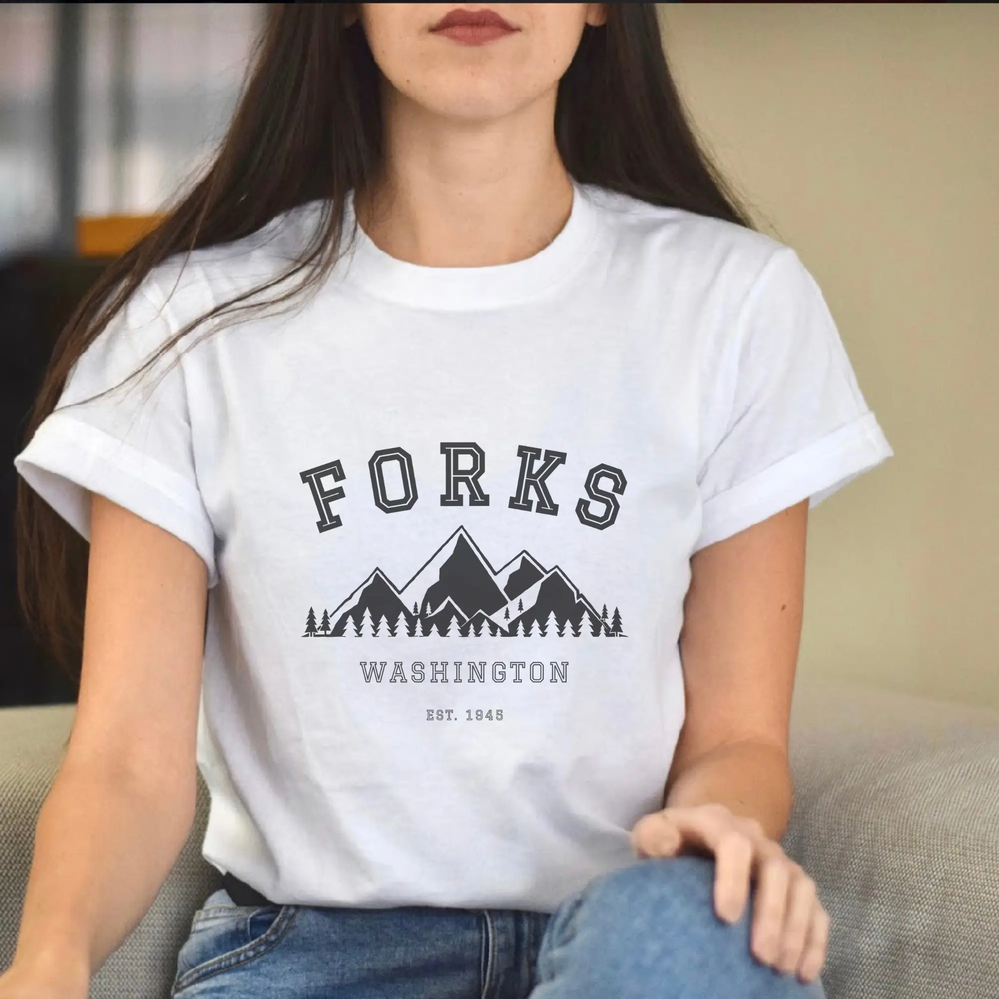 Twilight Saga Forks Washington Shirt Tourist Style Wa T Heavy Cotton