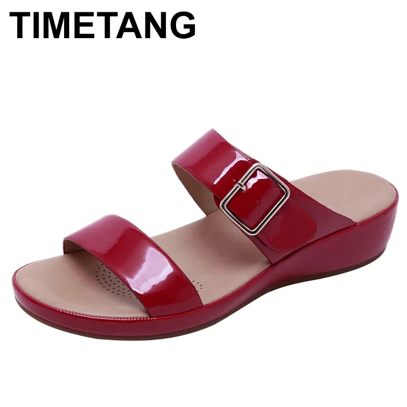 TIMETANGWomen Buckle Comfortable Orthopedic Bow Stand Flip Flops Summer Casual Shoes Slip-On Slipper Fashion Hot OutdoorE061