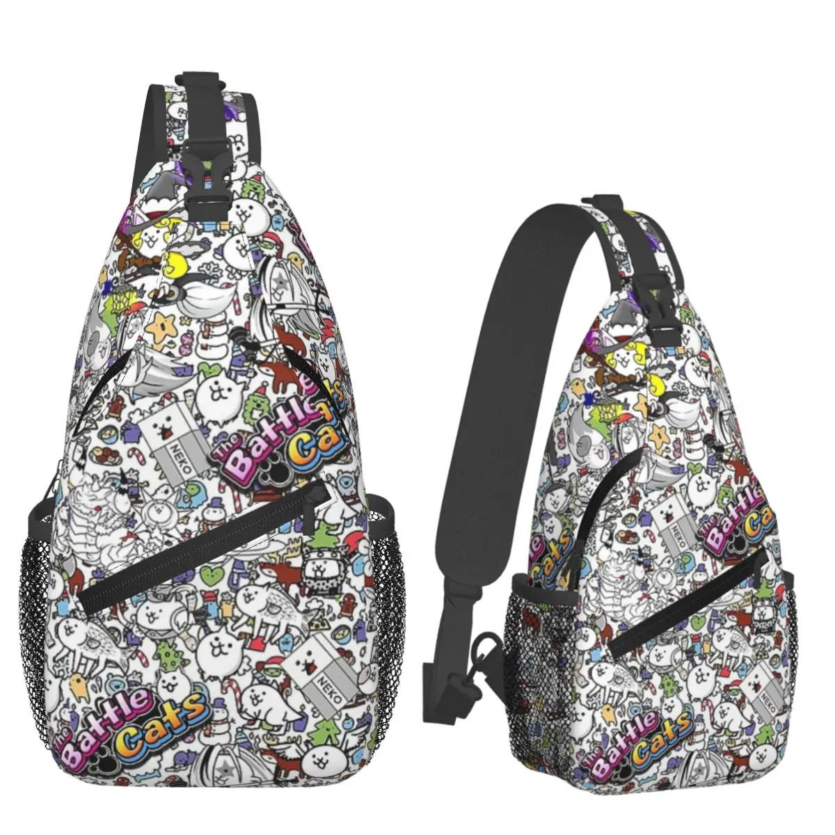 

Нагрудная сумка с боевыми кошками, мужской рюкзак через плечо, нагрудная сумка, дорожный походный рюкзак, сумка на плечо