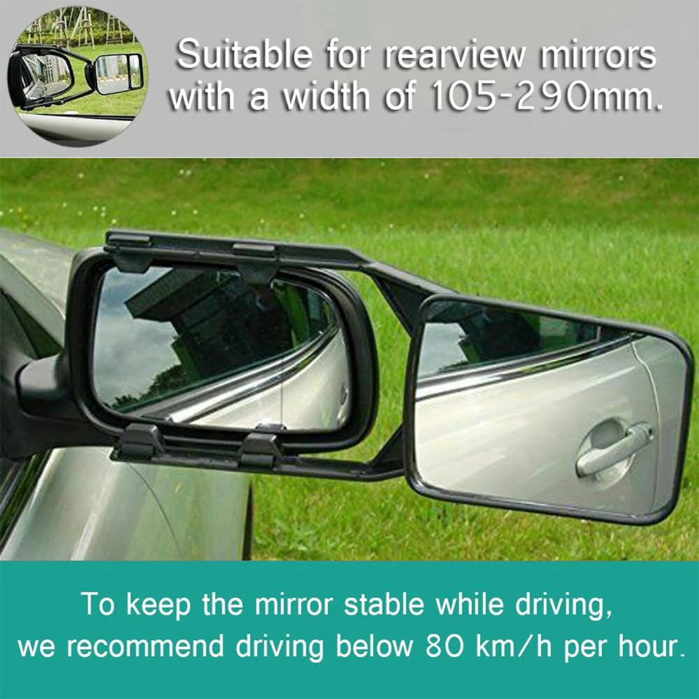 Car Trailer Auxiliary Rearview Mirror Universal Caravan Trailers Towing Mirror Extension for Clip-on View Side Spot Blind Mirror