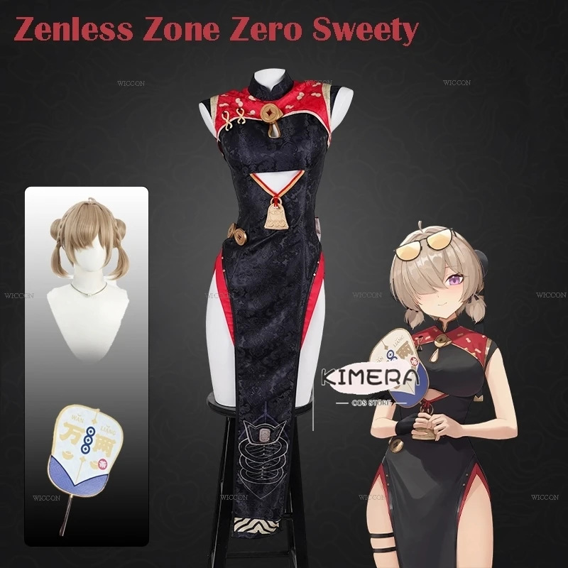 

Zenless Zone Zero Sweety Косплей Костюм disfraz Adulto Mujer парик NPC Dulce Game Костюм Ципао Одежда Женская Сексуальная Ролевая Игра