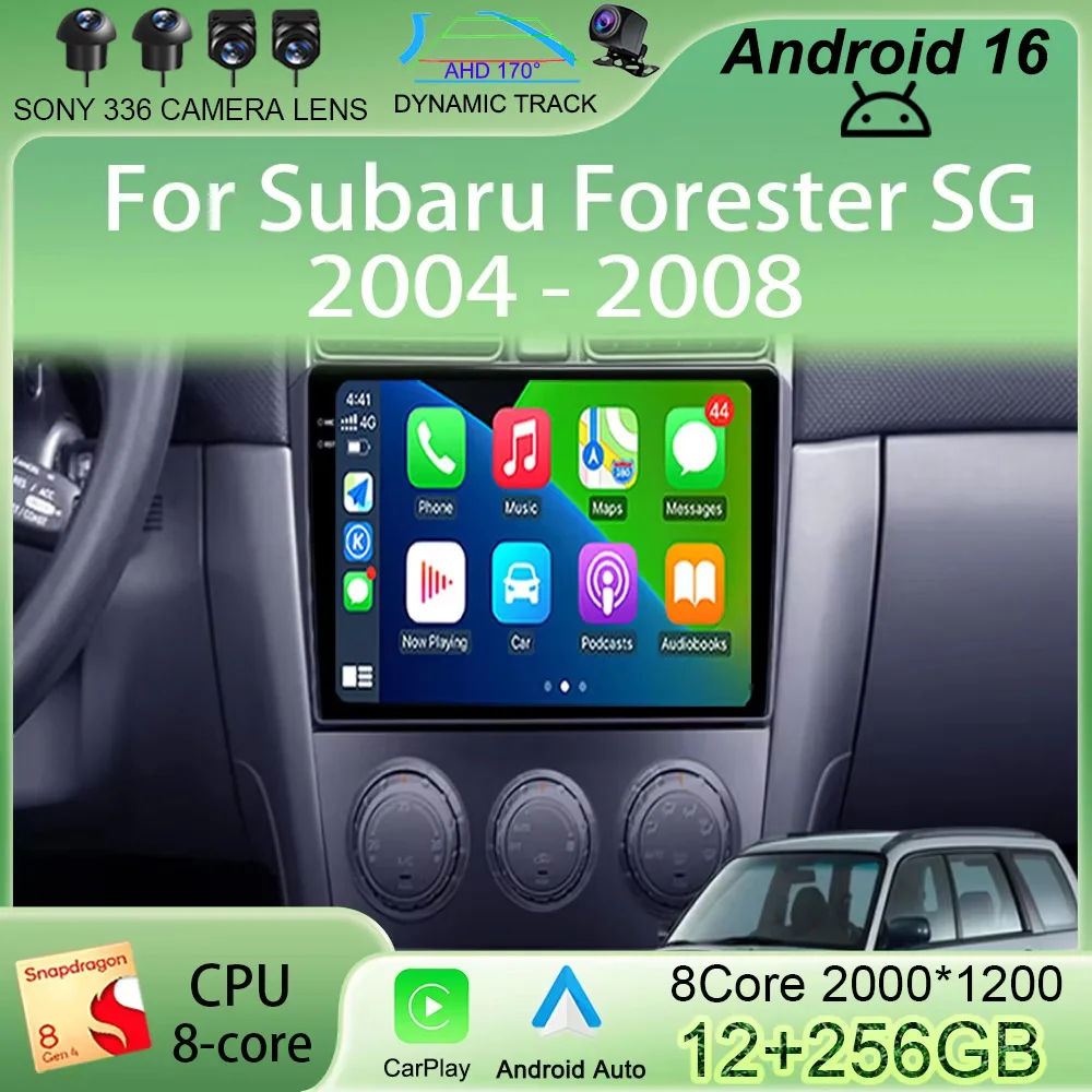 

Автомагнитола Android 16 Carplay для Subaru Forester SG 2004-2008, мультимедийный видеоплеер, авто DSP, GPS-навигация, 2din DVD-стерео