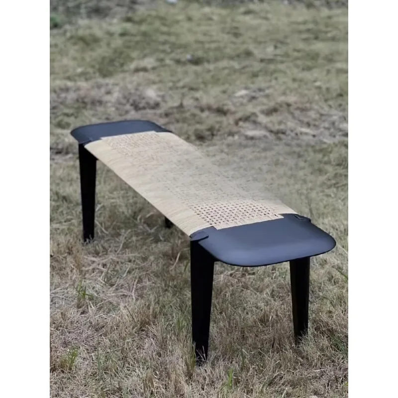 Medieval retro Indonesia imported handmade rattan bench household shoe changing stool bedroom bedside stool dining table bench