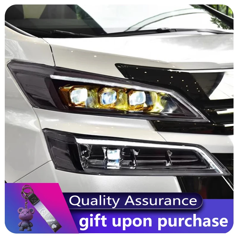 Headlight Styling FOR Toyota Alphard 2018-2023 Front Projector Lens DRL Head Lamp Full LED Bulbs Car Stuff Auto Mobile Accessory