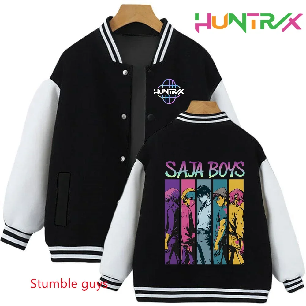 

Kpop Demon Hunters Autumn Winter Kids Hoodie Sweatshirts Cartoon Trucksuit Jacket Baseball Uniform Boys Girls