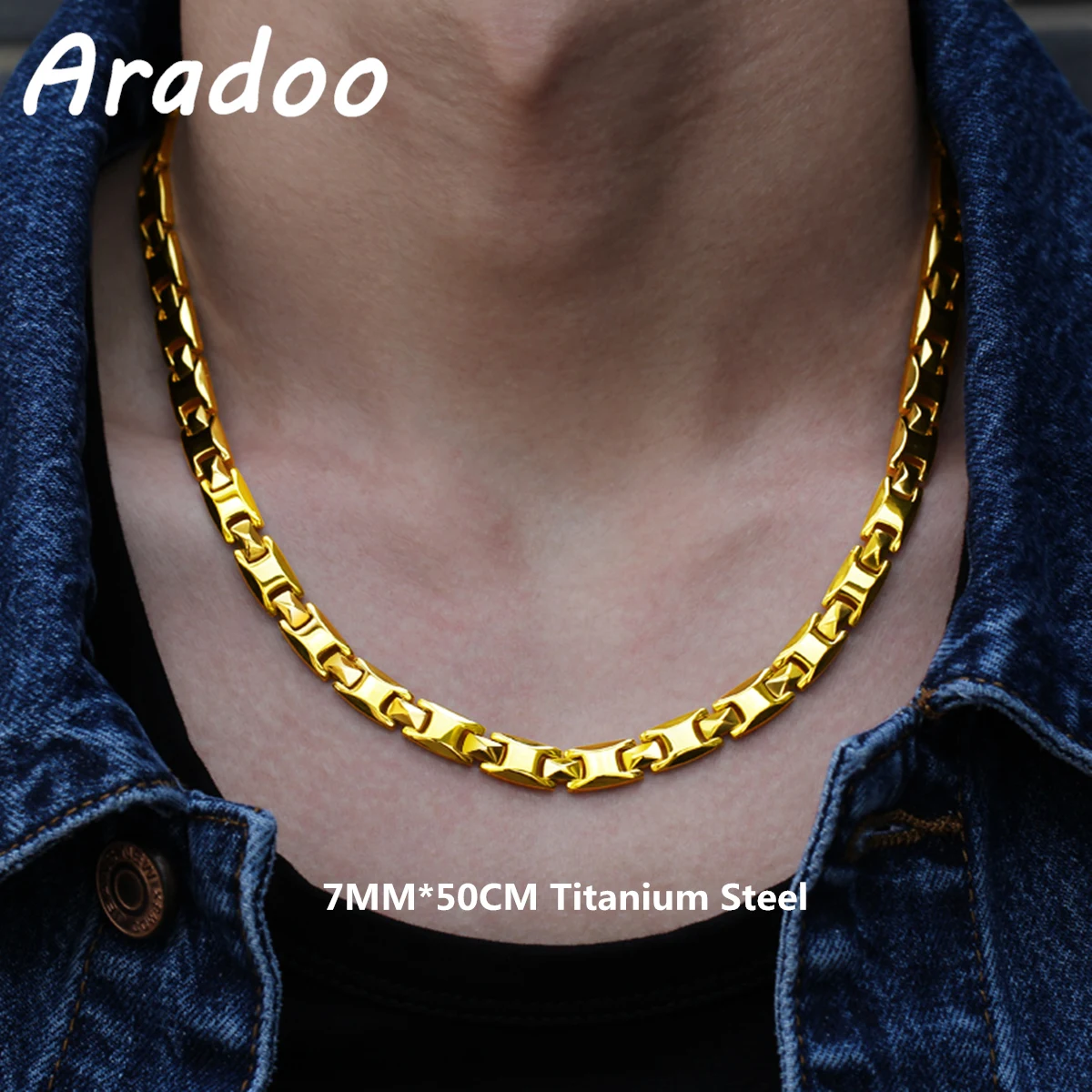 

Ожерелье из титановой стали с пирамидальными звеньями, модный ошейник из нержавеющей стали с гематитом для магнитной терапии