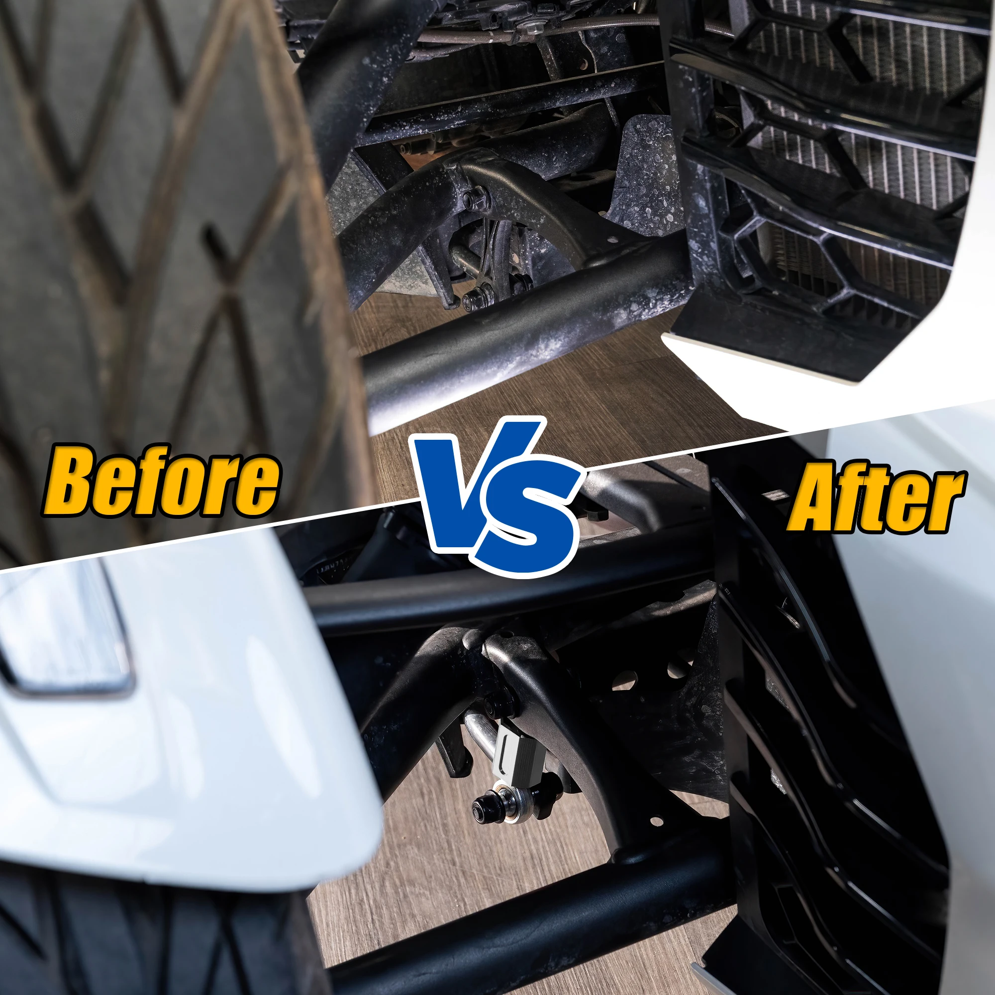 

Stealth Black. Solid Grip. – Chrome Core Heim Joint Sway Bar Link Set for Can-Am Spyder F3, RT, ST & RS (2013-2024)
