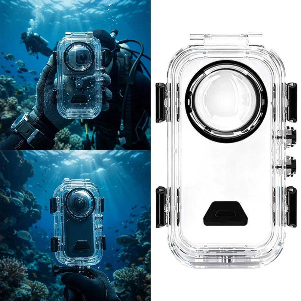 60M Waterproof Dive Housing Case With Magnetic Quick-Releases For Insta360 X6 Camera Underwater Photography Accessories