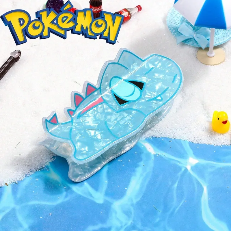 Pokémon verão garra grampos de cabelo antiderrapante apertos com acento de pele bonito garras de cabelo para praia/esportes anime kawaii acessórios de cabelo
