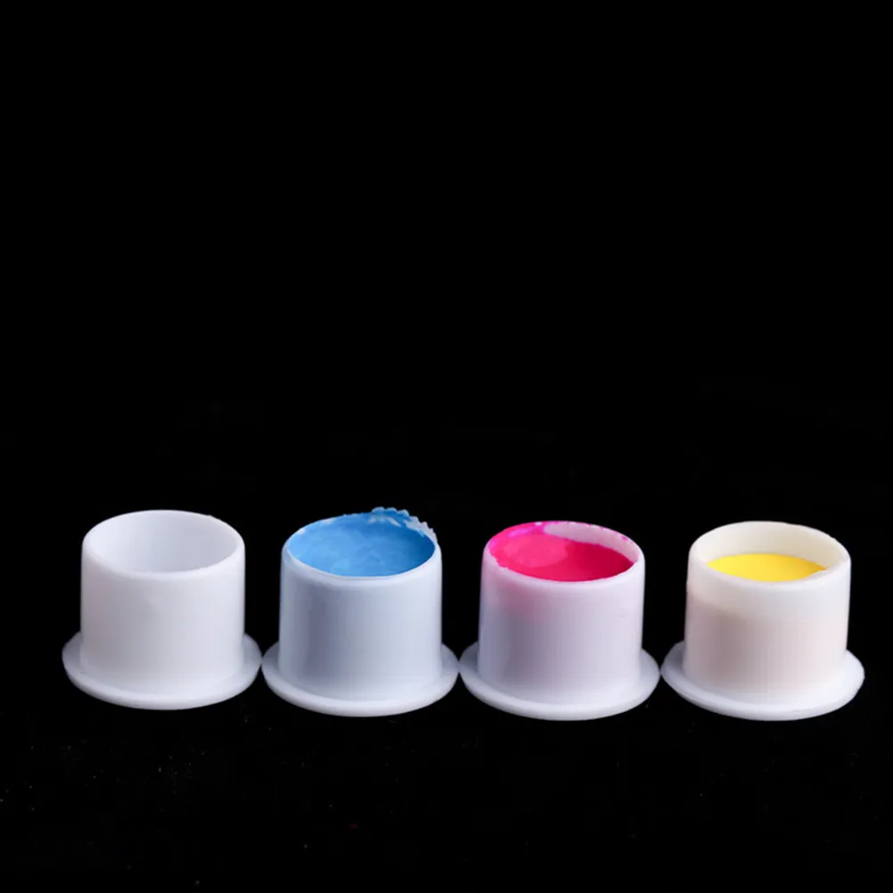 1000Pcs Ink Cup Pigment Container with Base Heavy Duty Plastic Color Cups for Tattoo Ink Easy Carry Stack Store Supplies