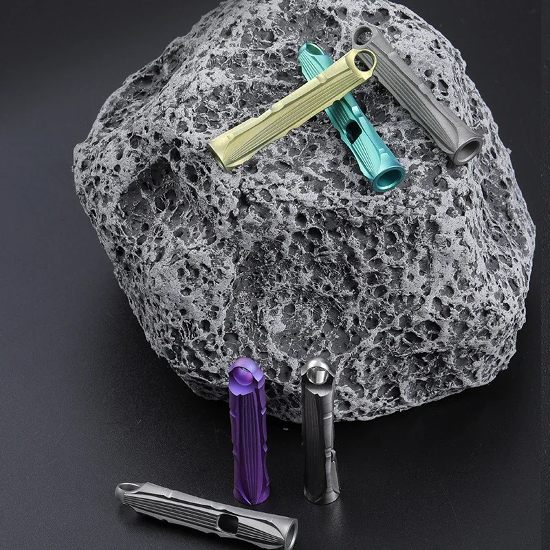 1PC Titanium Alloy Portable Outdoor Survival Whistle High Audio High Decibel Metal Pendant