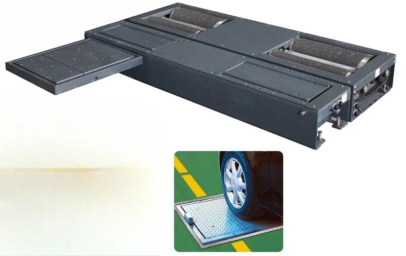 Four-in-one automobile inspection line sideslip, braking, axle load, suspension device detection table
