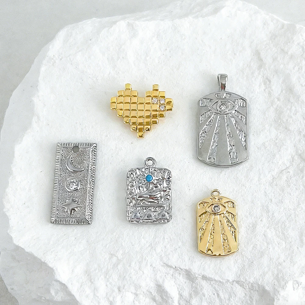 

Cordial Design 40Pcs Copper Pendant/Hand Made/Heart Square Shape/Jewelry Accessories/Genuine Gold Plating/DIY Charms #196140