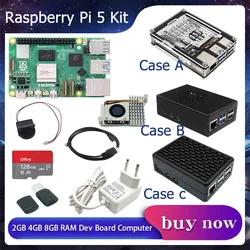 Raspberry Pi 5 2GB 4GB 8GB RAM Dev Board Computer 2.4GHz Cortex-A76 CPU VideoCore VII GPU Opcjonalny zasilacz wentylatora do Pi5