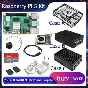 Raspberry Pi 5 2GB 4GB 8GB RAM DEVボードコンピューター2.4GHz Cortex-A76 CPU Videocore VII GPU PI5用のオプションのケースファン電源 8ベストセールスオレンジPI 8GB RAM -№5